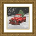 thumbnail image 1 of Phillips, Anita 20x20 Gold Ornate Wood Framed with Double Matting Museum Art Print Titled - Red Truck on Black, 1 of 4