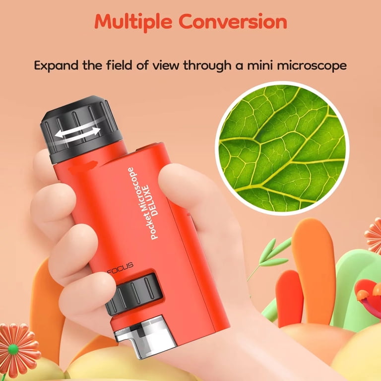 Handheld Mini Microscope with LED Light, 2 Pack photo 2