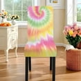 thumbnail image 4 of TSOVTHRID Colorful Tie Dye Print 5 Pcs Tablecloth and Chair Covers Set Stretchable Washable Table Cover and Seat Protector Slipcovers for Dining Room Kitchen Decor, 4 of 7