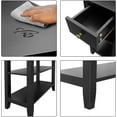 thumbnail image 2 of Side Table Living Room, Narrow End Table with Drawer and Shelf, 3-Tier Sofa End Table for Small Space, Black, 2 of 4