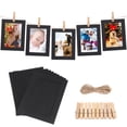 thumbnail image 1 of SHISUYAN 10pcs 5 Inch Paper Picture Frame Creative Decorative Cardboard Photo Frame with Wood Clips and String for Home School and Office ( Black ）, 1 of 8