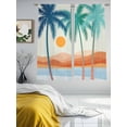 thumbnail image 3 of Boho Summer Beach Sheer Curtains 72 Inch Length 2 Panels Set, Abstract Tropical Palm Trees Watercolor Voile Window Treatment Curtains Sheers Drapes for Bedroom/Living Room/Kitchen 52"x72"x2, 3 of 7