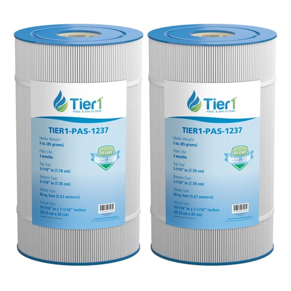 Tier1 Pool & Spa Filter Cartridge 2-pk | Replacement for Pentair 17-4983, Pac Fab 60, Pleatco PFAB60, Filbur FC-1930, Unicel C-7660 and More | 60 sq ft Pleated Fabric Filter