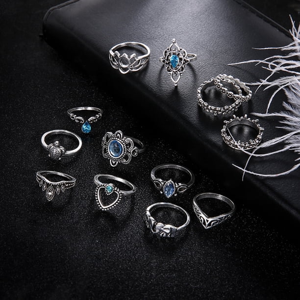アクセサリー Pure silver set ring and necklace XZNGL Silver Rings Silver Jewelry Set Fashion Trend Metal Retro