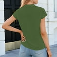 thumbnail image 5 of Ltctricy Blouses pour Femmes à Manches Courtes Style Cap, Col en V, Plissées, Tuniques de Bureau Décontractées, Hauts Habillés, T-Shirts, Chemises de Travail de Bureau, 5 of 5