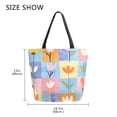 thumbnail image 5 of FORMRS Womens Canvas Tote Bag with Zipper Inner Pocket Shoulder Handbag, Blue Flowers, 5 of 7