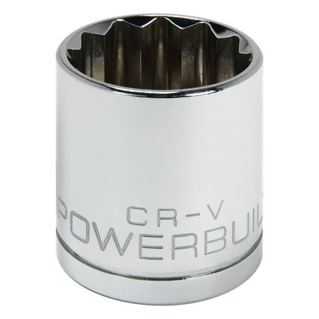 UPC: 0028907054179 | Powerbuilt 1/2 Inch Drive x 1-1/8 Inch 12 Point Shallow Socket – 642009