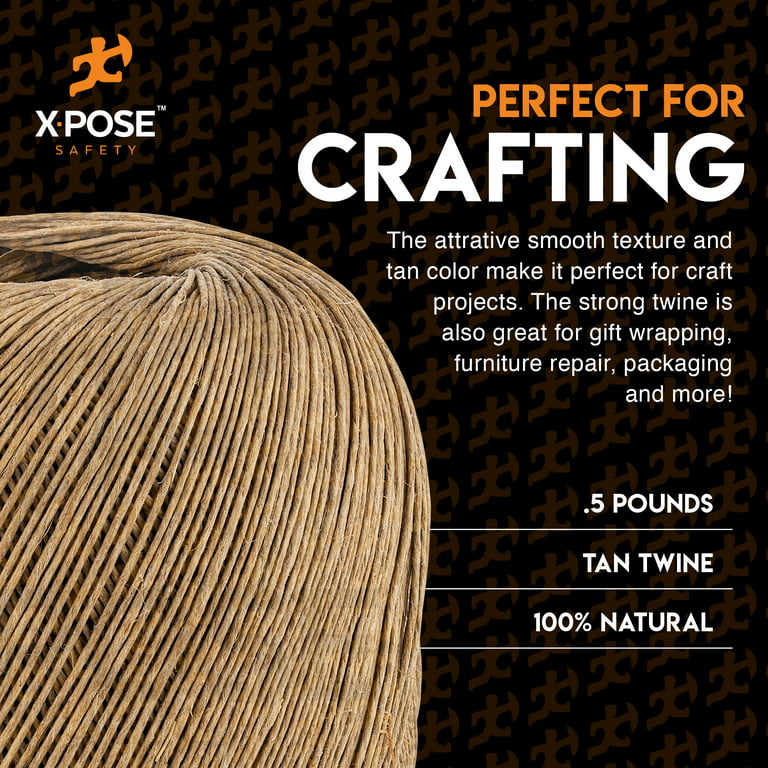 Xpose Safety Ruby Italian Spring Twine - 4 Ply 1/2 Pound Italian Ball Twine String - Upholstery Webbing - Natural Wax Coated Cord - for Upholstery