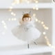 thumbnail image 4 of Adorno navideño de ángel niña con astas y alas | Decoración colgante para habitación infantil, dormitorio y decoración navideña | Colgante de hada de tela blanca, gris y rosa, 4 of 6