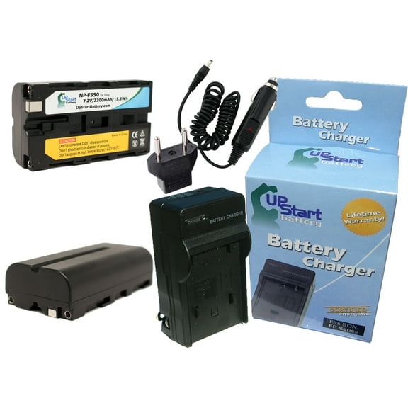 2x Pack - Sony CCD-TR517 Battery   Charger with Car & EU Adapters - Replacement for Sony NP-F550 Digital Camera Battery and Charger (2200mAh, 7.2V Lithium-Ion)