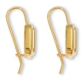 thumbnail image 2 of 7.6 TCW 14k Yellow Gold-Plated Emerald Cut Cubic Zirconia Drop Earrings, 2 of 4