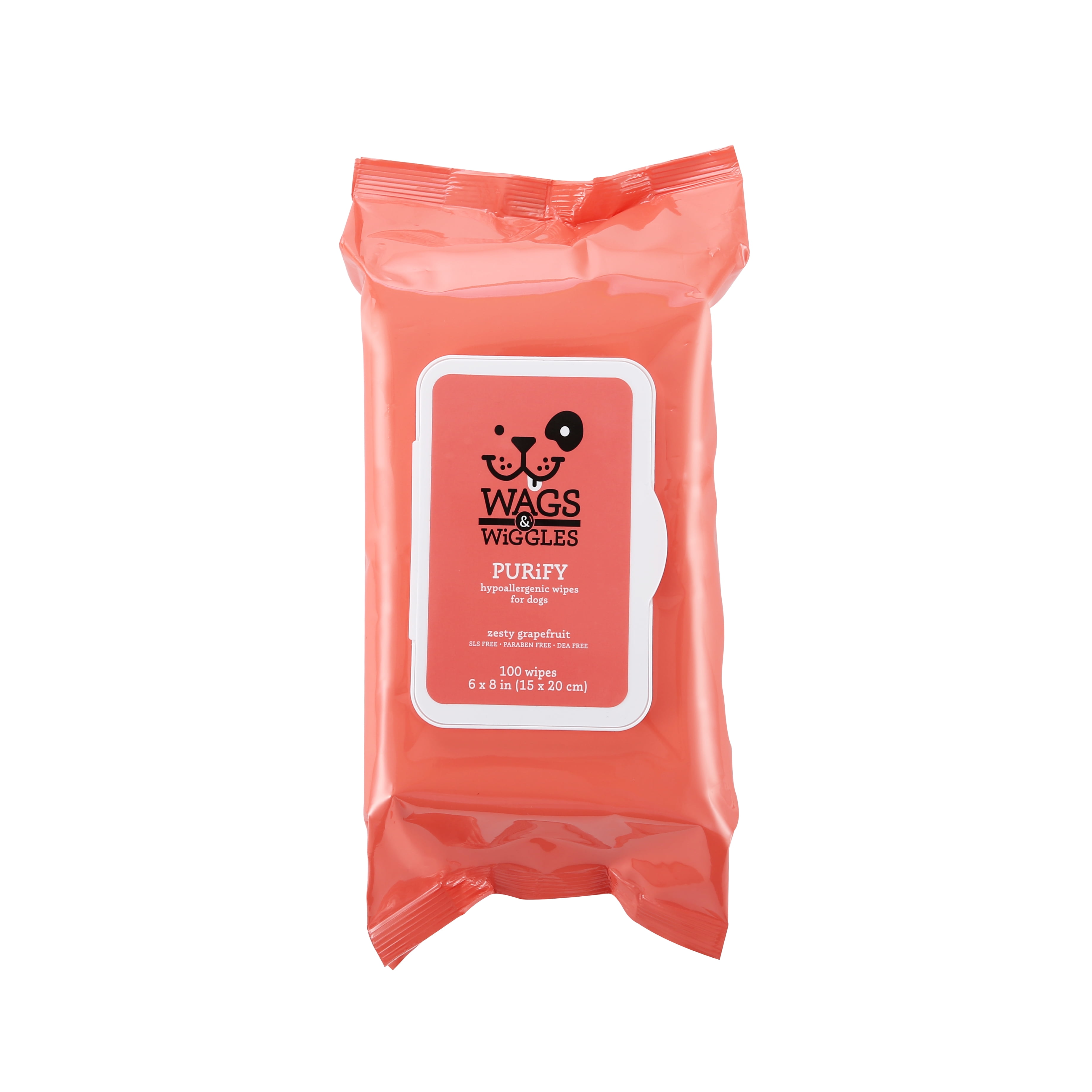 Wags & Wiggles Purify Hypoallergenic Dog Wipes, 100ct