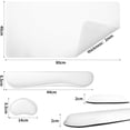 thumbnail image 3 of GHSDFBB Leather Desk Pad and Keyboard Wrist Rest, Large Mouse Pad + Keyboard Pad+Mouse Wrist Support, Non-Slip Desk Mat Protector for Office, Home(31.5×15.7 Inches,White), 3 of 6