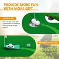thumbnail image 5 of 10x5 FT Golf Putting Green, Large Putting matt Professional Training Mat with Realistic Artificial Grass Turf, 3 Holes, 3 Flags and Cups for Indoor Outdoor Putting Practice, 5 of 8
