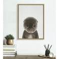 thumbnail image 5 of Kate and Laurel Sylvie Baby Otter Color Illustration Framed Canvas Wall Art by Simon Te of Tai Prints, 18x24 Natural, Adorable Animal Art Wall Décor, Kids Room, Nursery, 5 of 6