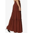 thumbnail image 4 of TheMogan Women's Ruffle Tiered Woven Drawstring Elastic High Rise A-Line Long Maxi Skirt, 4 of 7