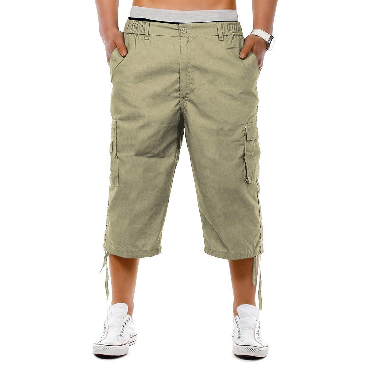 LIGHT WEIGHT SHORTS/QUARTER/ PANTS TROUSERS 3 IN 1 MENS SUMMER ELASTICATED 