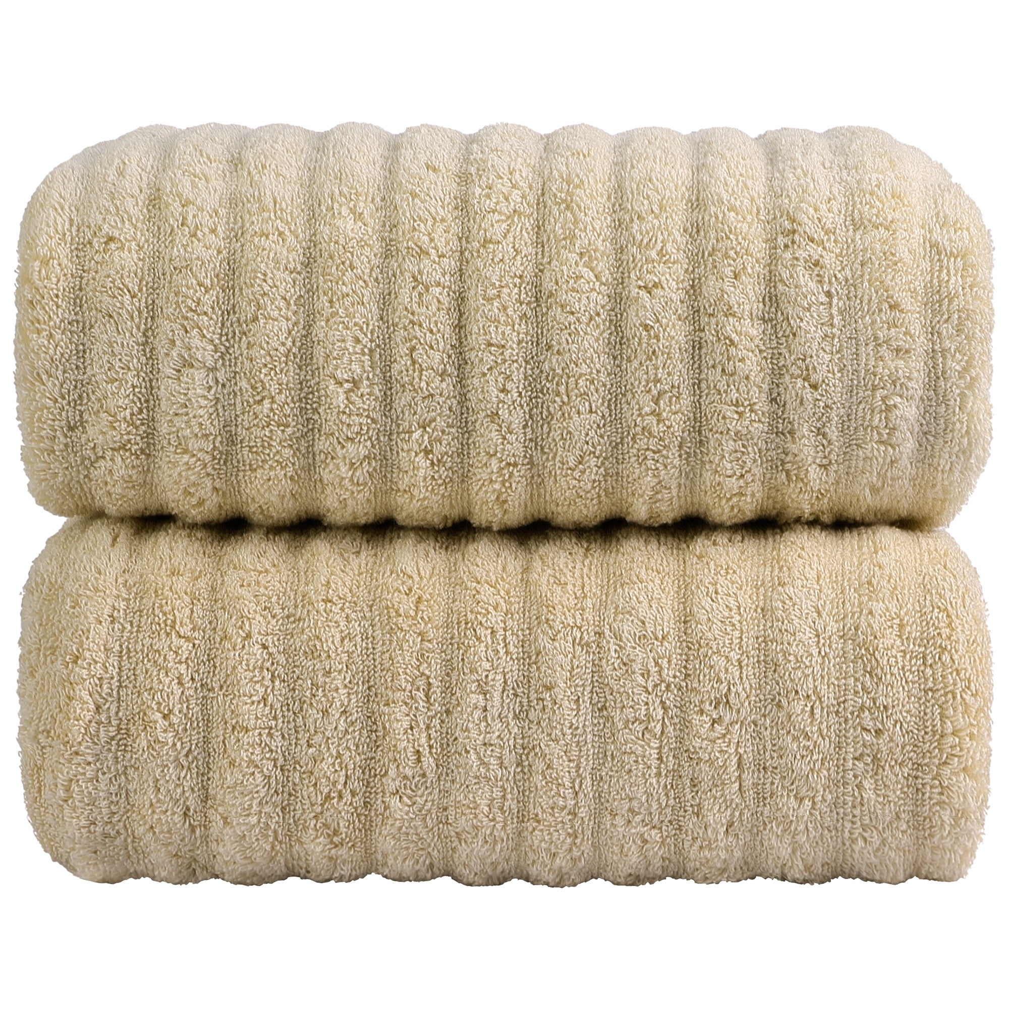 2Pack 100 Cotton Ribbed Textured Absorbent Bath Towels 27" x 55
