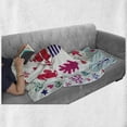thumbnail image 6 of Ocean Soft Flannel Fleece Throw Blanket, Maritime Theme a Sailing Ship Anchor Seahorse and Sea Star Illustration Art, Cozy Plush for Indoor and Outdoor Use, 50" x 70", Red and Turquoise, by Ambesonne, 6 of 6