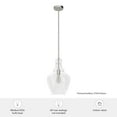 thumbnail image 7 of Hunter - Maple Park 1-light Brushed Nickel, Medium Size Pendant Light, Dimmable, Casual Style, Bell Shaped, for Bedrooms, Dining, Living Rooms - 19567, 7 of 7