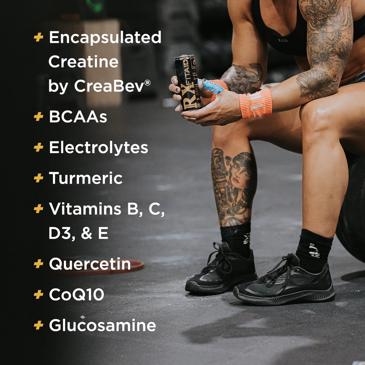 FITAID RX Recovery Blend and Encapsulated Creatine, Sour Grape, 24 Pack. BCAAs, Glucosamine, Electrolytes, Green Tea, 100% Clean, Paleo, Vegan & Gluten-Free, No Sucralose, 12-oz. cans