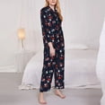 thumbnail image 3 of Yiaed Vintage Rose Print Pajamas Women's Long Sleeve Sleepwear Soft Button Down Loungewear Pjs Lounge Set Nightwear Womens Pajama Pants-X-Large, 3 of 7
