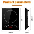 thumbnail image 6 of Cikuci 2200W Portable Induction Countertop Burner, 8 Temp Levels, Timer,  Auto Pot Detection, Child Safety Lock, 6 of 9