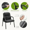 thumbnail image 5 of JOINSUN Faux Leather Waiting Room Chair, Office Guest Chair with Padded Arms, for Reception, Conference, Meeting, or Home Use, Classic Black(1 PCS), 5 of 5