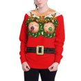 thumbnail image 4 of Camisetas con estampado 3D de Navidad fea unisex Camisetas de manga larga con cuello redondo y gráficos divertidos XBTCLXEBCO Rojo, 4 of 6