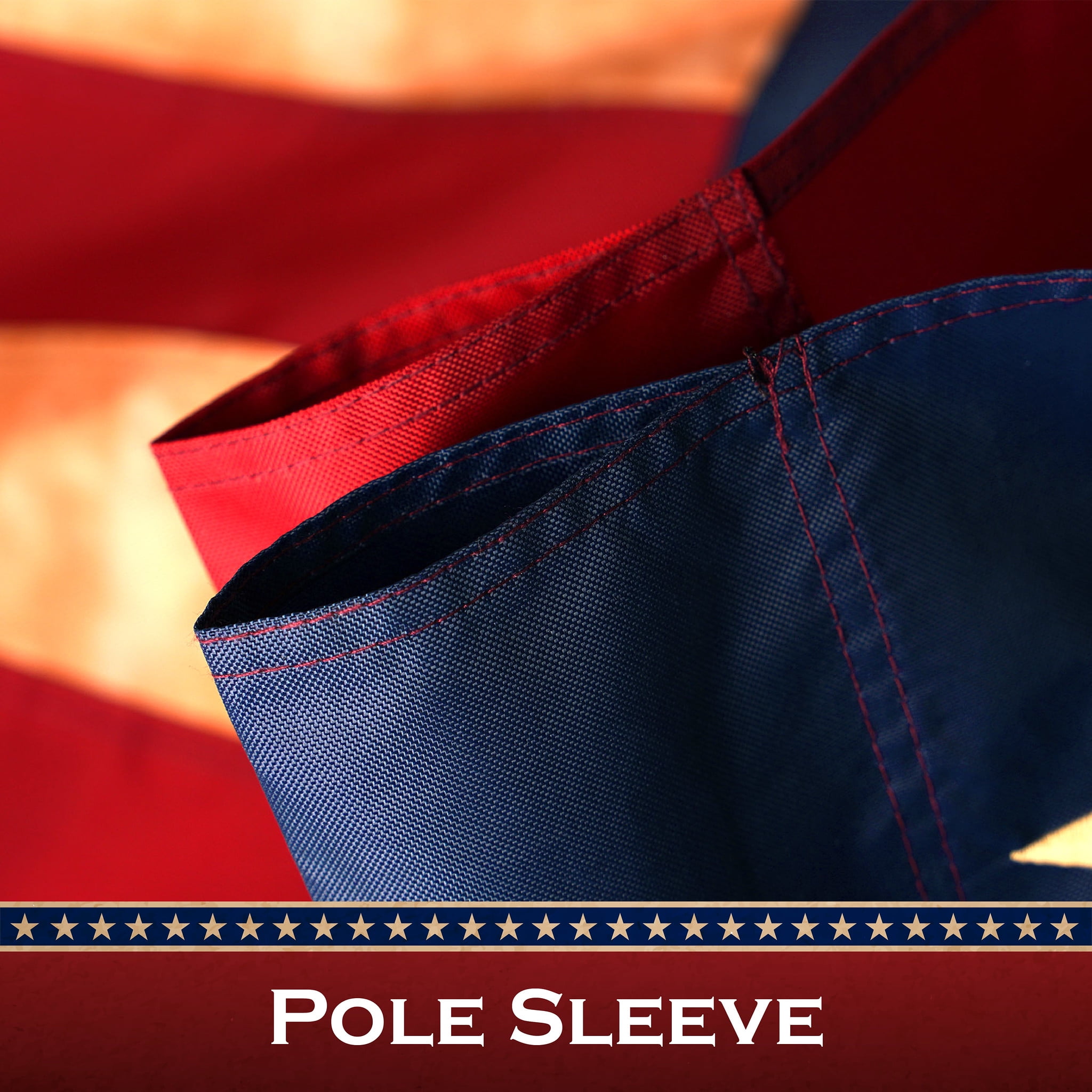 G128 - 3 Pack: American US USA Tea Stained Pole Sleeve Flag 3x5FT Embroidered Polyester