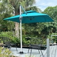 thumbnail image 4 of Purple Leaf 9ft Outdoor Patio Umbrella - Offset Cantilever Design with 360° Rotation, Turquoise Blue Square Market Umbrella for Deck, Pool, and Garden, 4 of 14