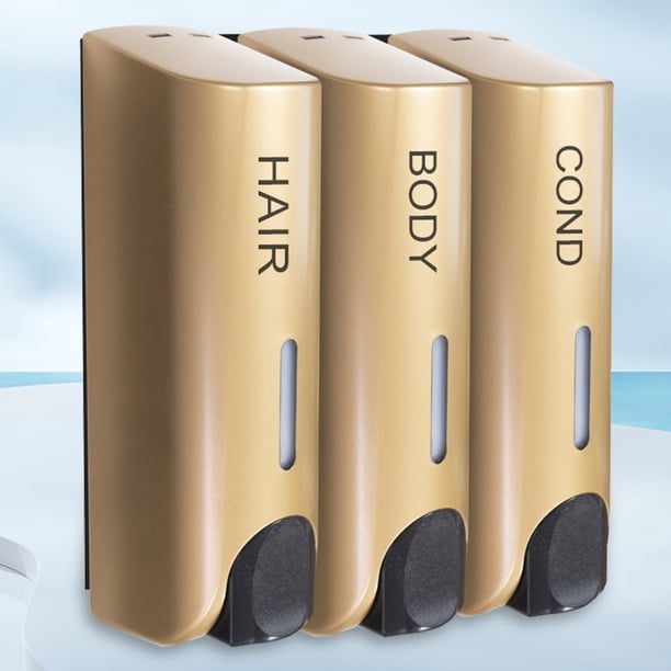 Dispensadores de jabón líquido triples de 350 ml Contenedor de jabón de loción de lavado de montaje en pared Hugtrwg Para estrenar