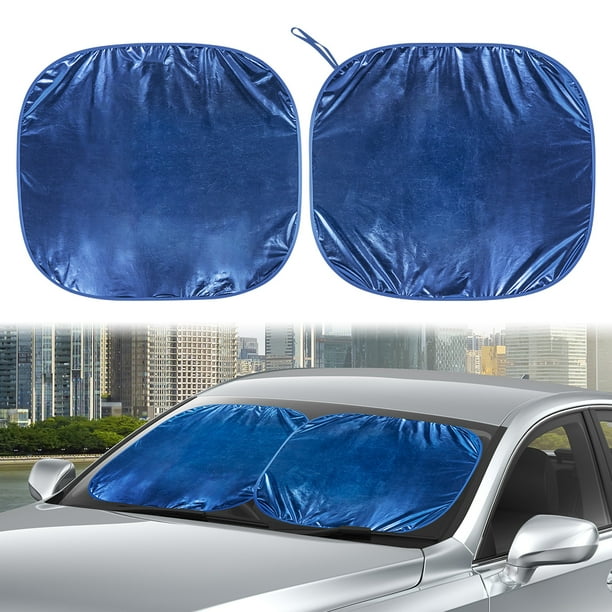 Auto Drive Blue Color Twist Car Windshield Sun Shade, Size 28.5'' x 31.