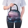 thumbnail image 6 of Fotbe lighthouse Waves Torrential Rain Pattern Lunch Bag, Insulated Lunch Box, Small Leakproof Cooler Food Lunch Containers Reusable High Capacity Lunch Tote Bags for Work, Travel, Outdoor, 6 of 6