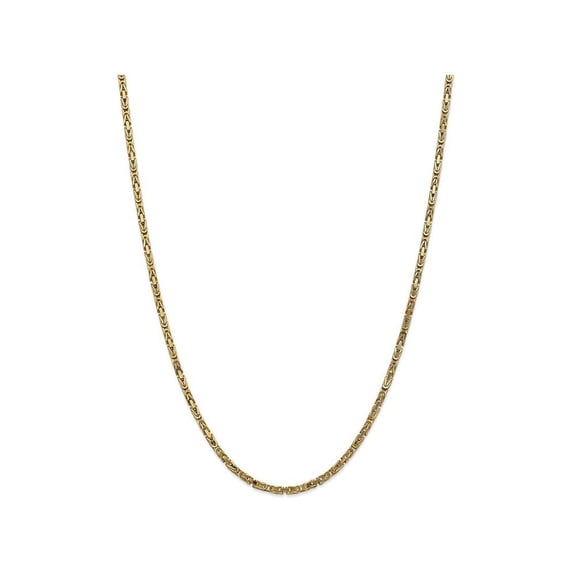Primal Gold 14 Karat Yellow Gold 2.5mm Byzantine Chain Bracelet