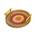 thumbnail image 1 of CreativeArrowy Food Organiser Round Rattan Fruit Basket Breakfast Bread Container Portable Storage Boxes Hot Bamboo Woven Frame, 1 of 15