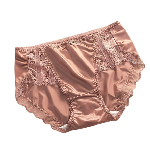 ameIAEA Women's Bow Lace Underwear Full Coverage Seamless Panties Mid Waisted Soft Briefs