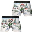 thumbnail image 3 of Hello Winter Schnauzer Frosty Morning Walk Welcome Snowy Christmas All Over Print Boxer Briefs Underwear for Men Dad Miniature Schnauzer Dog Lover - 02018, 3 of 6