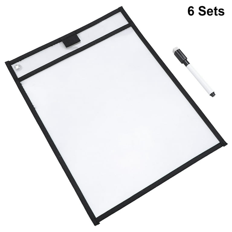 6pcs Dry Erase Pockets, Clear Plastic Dry Erase Sleeves, A4 Dry Erase  Sheets For Teaching & Drawing, Card Ticket Holders