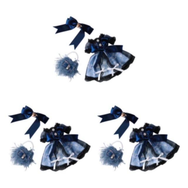 Ounissouiy Vestido de fiesta de boda a la moda, ropa para muñeca de 30cm, vestido azul oscuro Type1 NO1