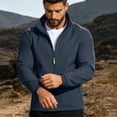 thumbnail image 3 of Men's Watertight Jacket Stand Collar Windproof and Waterproof Jacket Windbreaker Zip Up Coat with Pocket, 3 of 7