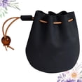 thumbnail image 2 of Qumonin Mini Leather Coin Pouch Drawstring Purse Men Women Black, 2 of 6