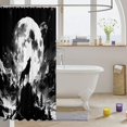 thumbnail image 3 of Moon Wolf Shower Curtain Set,Black and White Wolf Bathroom Accessories Gothic Home Decor,Wild Safari Animals Fabric Shower Curtain Mountain Wolf Bathroom Curtain, 3 of 5