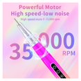 thumbnail image 4 of 65W Professional 35000 RPM Cordless Portable Nail Drill Pen with Charging Base ,at Salon Home, 4 of 7