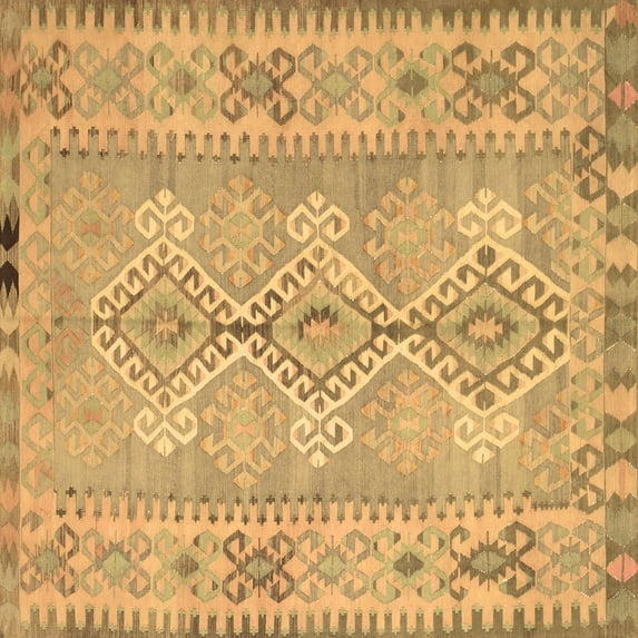 Ahgly Company Indoor Square Southwestern Brown Country Area Rugs, 7' Square