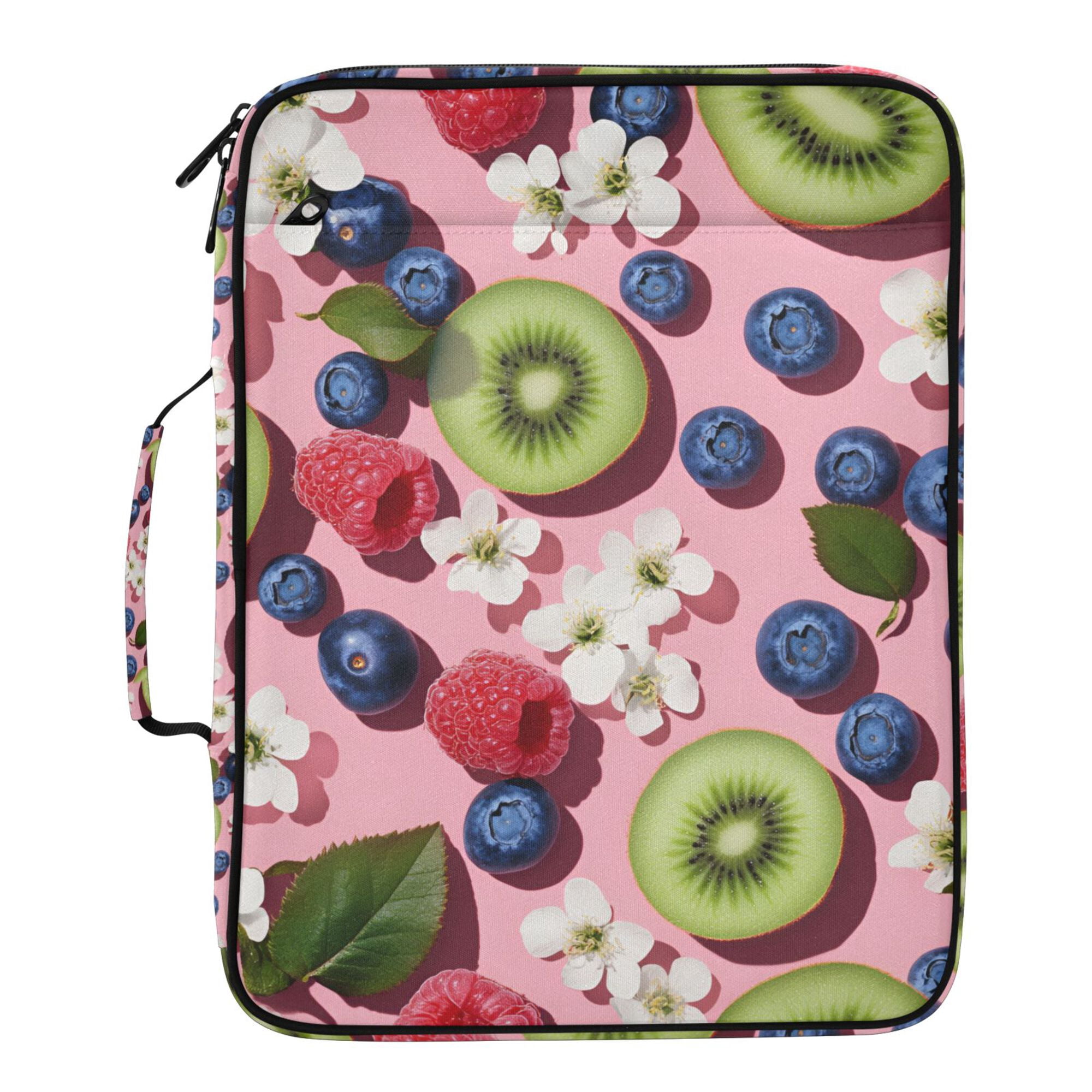 FORMRS Accordion File Folder A4 Size 7-Pocket Expanding Document Organizer Bag with 3 Ring Binder, Pink Kiwi
