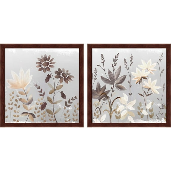 Great Art Now Soft Nature Cream by Northern Lights, 2 Piece Framed Art Set Each 13"W x 13"H