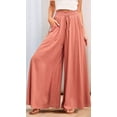 thumbnail image 4 of Pantalones Casuales para Mujer, con Cintura Elástica y Pierna , con Bolsillos. Naranja Rojo S, 4 of 9