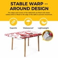 thumbnail image 4 of Valentine's Day Table Cloths for 3 Foot Rectangle Tables, Red Gnomes Love Roses Romantic White Patio Waterproof Elastic Fitted Tablecloths, Washable Rectangular Table Cover for Camping, 4 of 8