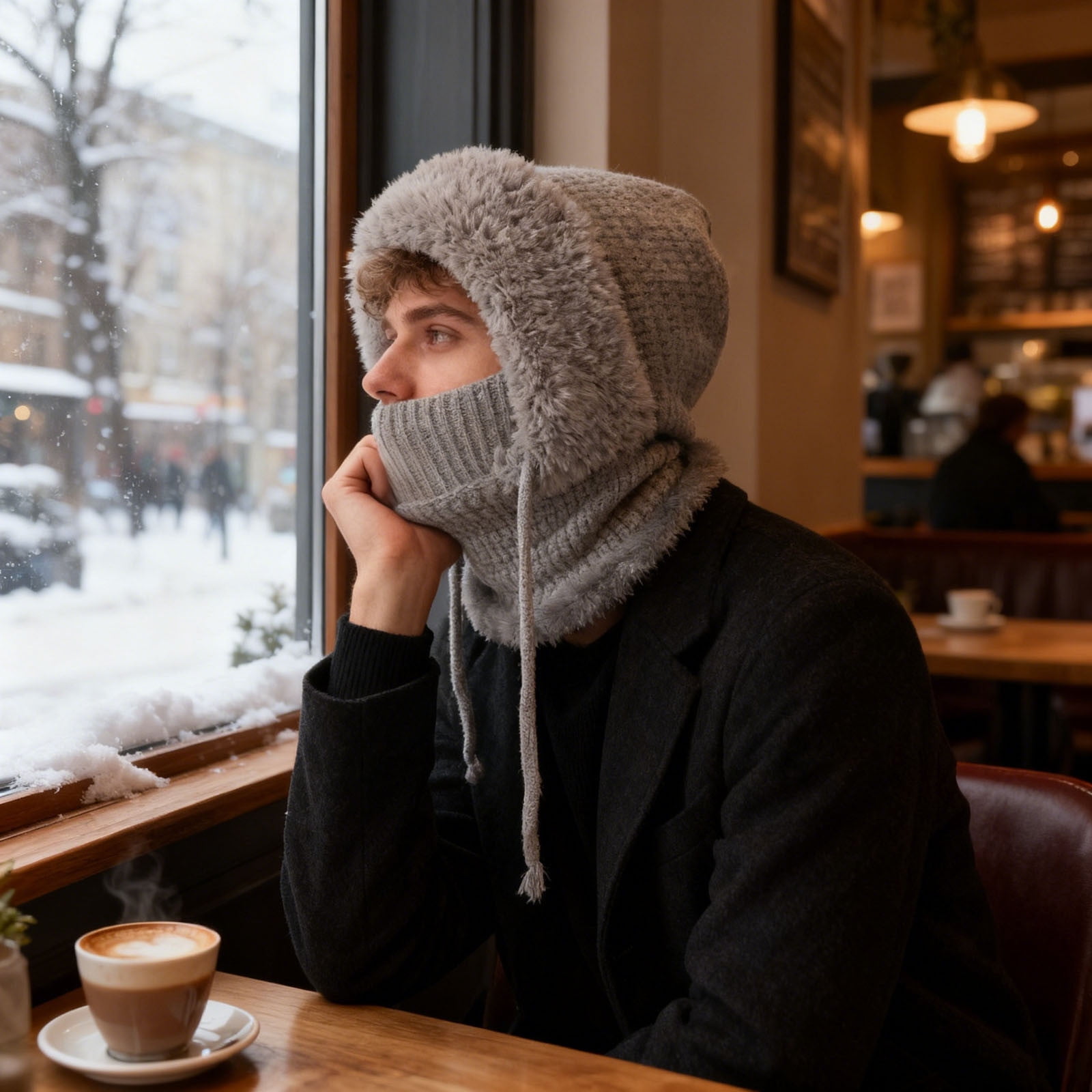 3-in-1 Winter Balaclava, 2025 New Knitted Hat, Multifunctional Scarf Hat for Outdoor Sports, Cozy Ski Mask for Women (1)